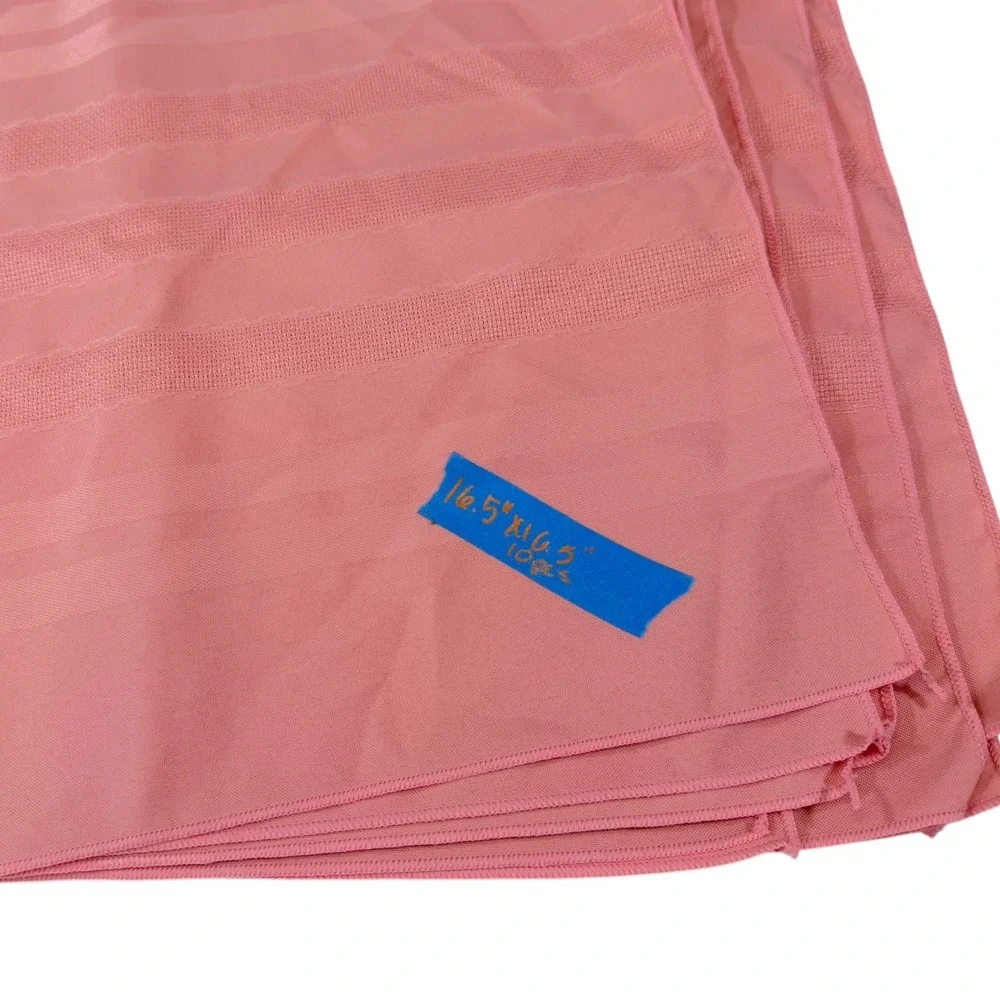 Pink Cloth Napkins 10 Piece Set Striped Woven Textured Dining Coquette Decor
